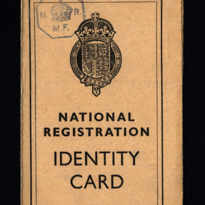 National Registration Identity card for Joan Margate Hodel Fackrell